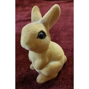Vintage George Good Flocked Bunny Rabbit Figurine Japan
